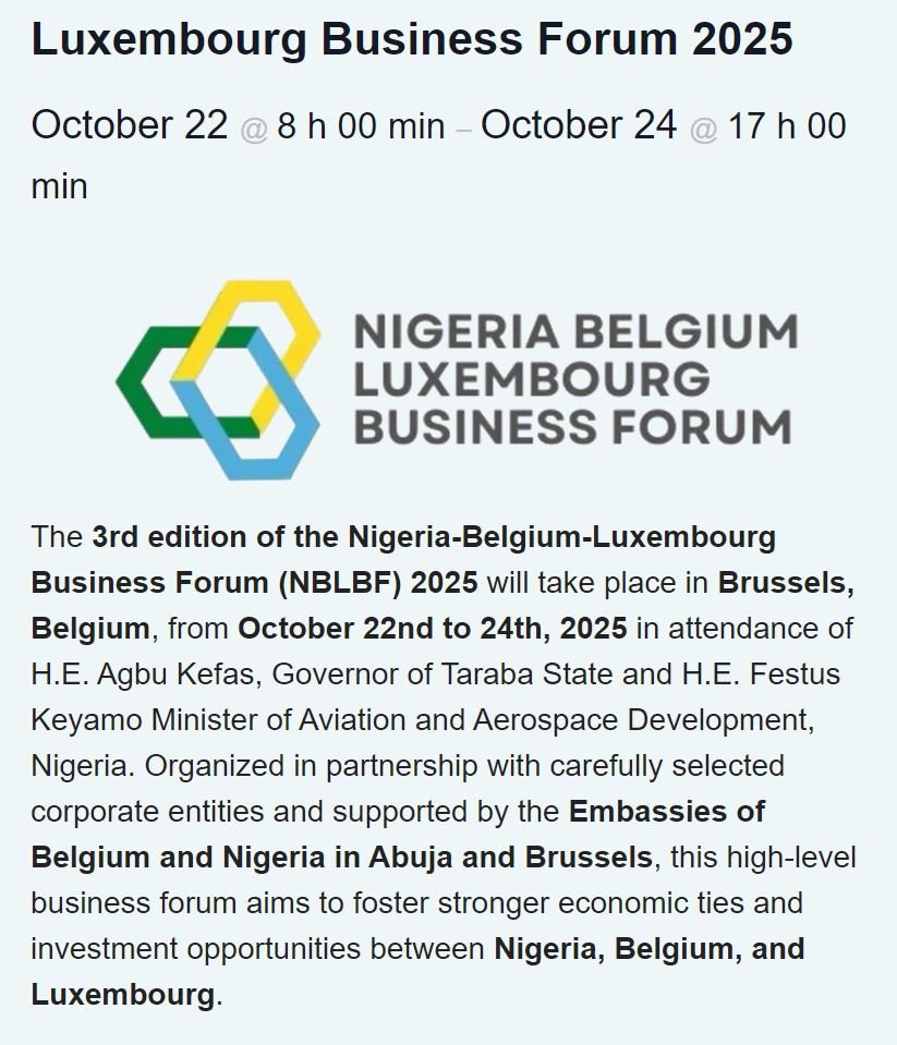 3rd Edition of the Nigeria-Belgium-Luxembourg Business Forum 2025